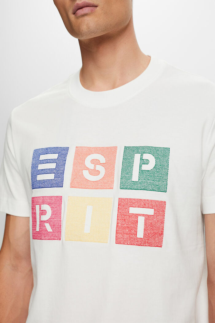 Baumwoll-T-Shirt mit Logoprint, OFF WHITE, detail image number 2