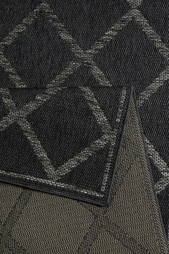 Outdoor-Teppich mit Rauten-Muster, NAVY / SILVER, detail image number 2
