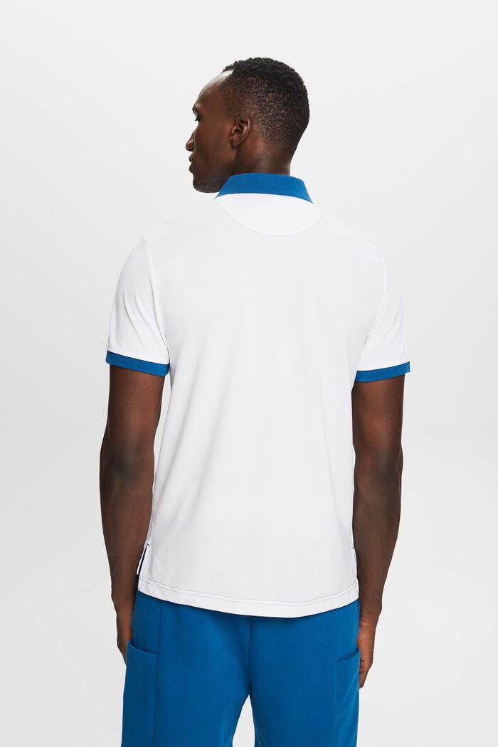 Zweifarbiges Piqué-Poloshirt, WHITE, detail image number 3