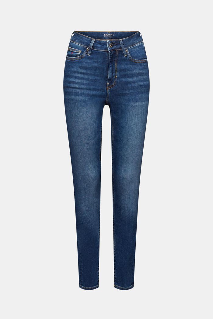 Skinny Jeans mit hohem Bund, BLUE LIGHT WASHED, detail image number 7