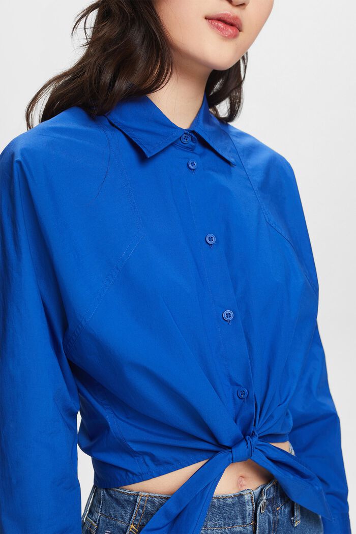Cropped-Hemd mit Bindedetail, BRIGHT BLUE, detail image number 3