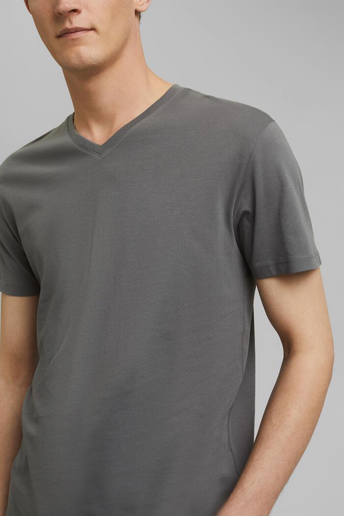Jersey-Shirt aus 100% Baumwolle, DARK GREY, detail image number 1