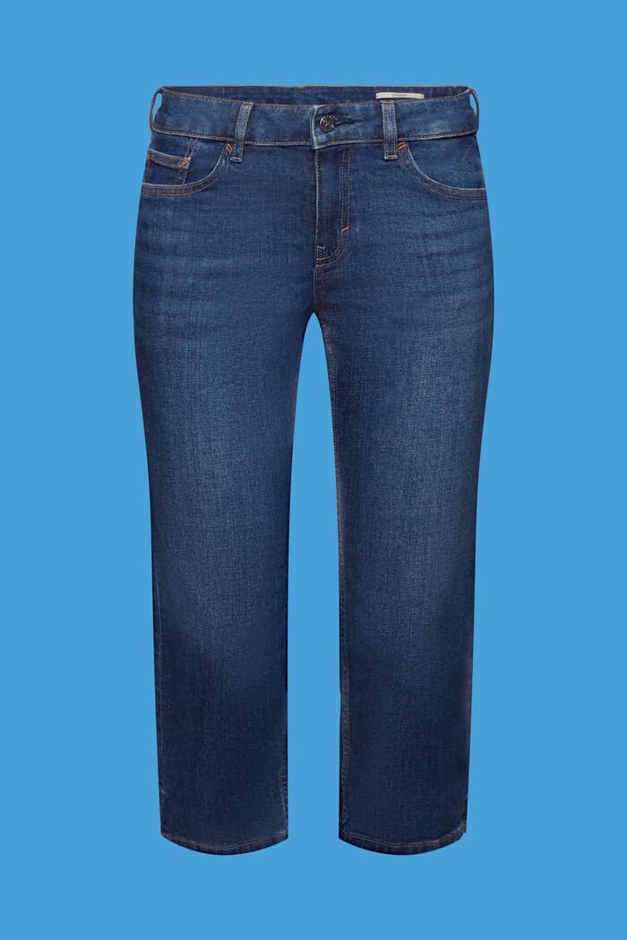 Capri-Jeans mit mittelhohem Bund, BLUE DARK WASHED, detail image number 6