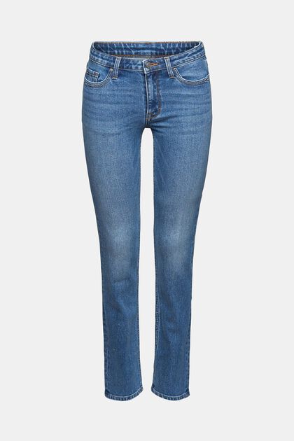 Straight Leg Jeans, BLUE MEDIUM WASHED, overview