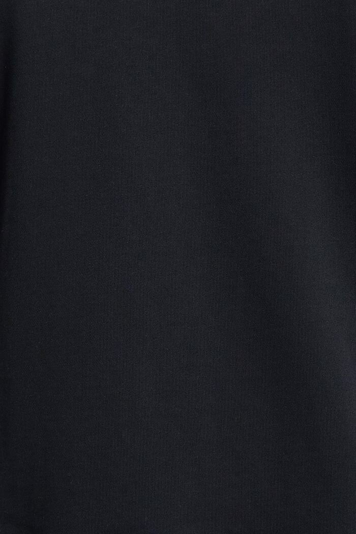 Gestreifter Hoodie aus Baumwollfleece, BLACK, detail image number 4
