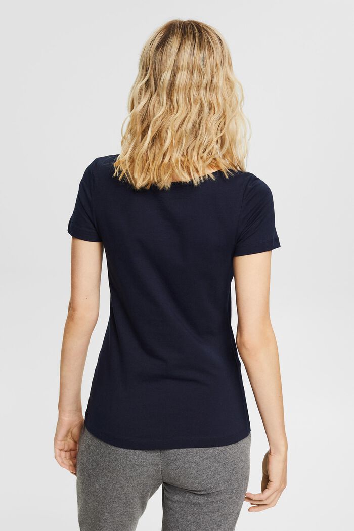 Unifarbenes T-Shirt aus Bio-Baumwolle, NAVY, detail image number 3