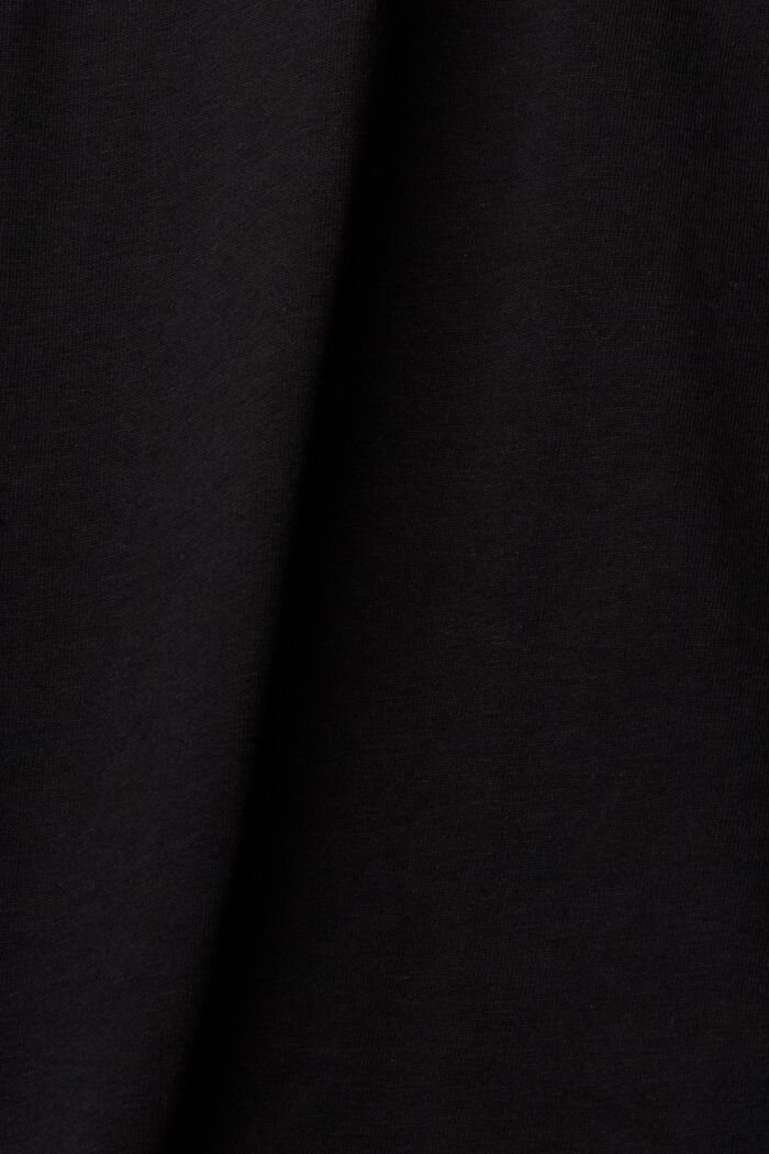 T-Shirt mit Cut-Outs aus Baumwoll-Mix, BLACK, detail image number 6