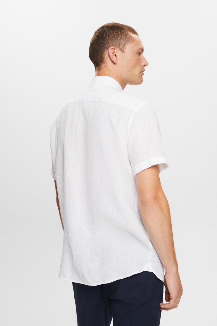 Kurzärmliges Leinenhemd, WHITE, detail image number 3