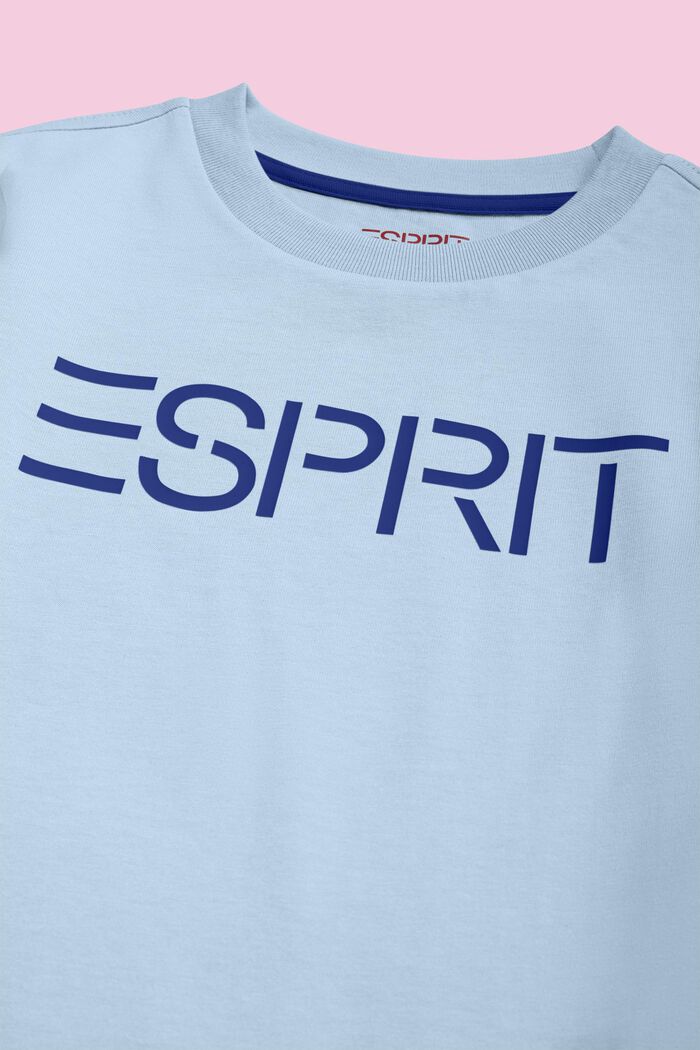 T-Shirt aus Bio-Baumwolle mit Logo, PASTEL BLUE, detail image number 1