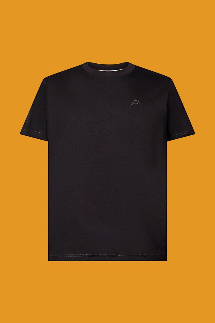 Baumwoll-T-Shirt mit Delfinprint, BLACK, detail image number 6