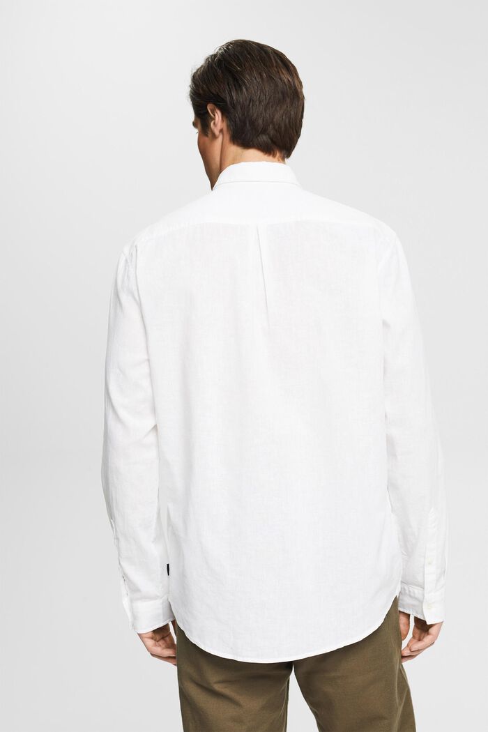 Aus Leinen-Mix: meliertes Hemd, WHITE, detail image number 3