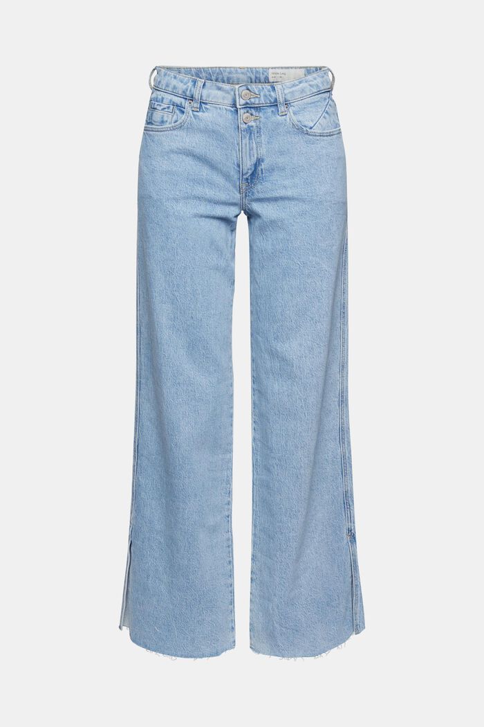 Wide Leg Jeans aus Organic Cotton, BLUE LIGHT WASHED, detail image number 8