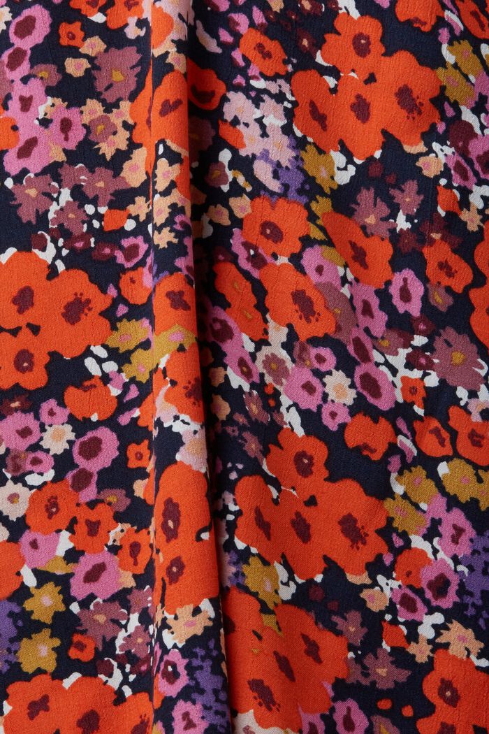 Florale Bluse mit V-Ausschnitt, NEW NAVY, detail image number 4