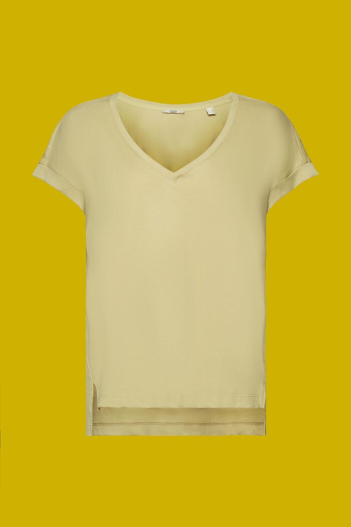 T-Shirt mit V-Ausschnitt, PASTEL GREEN, detail image number 6