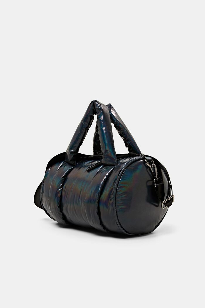Kleine Puffer Bag mit holografischem Design, GUNMETAL, detail image number 2