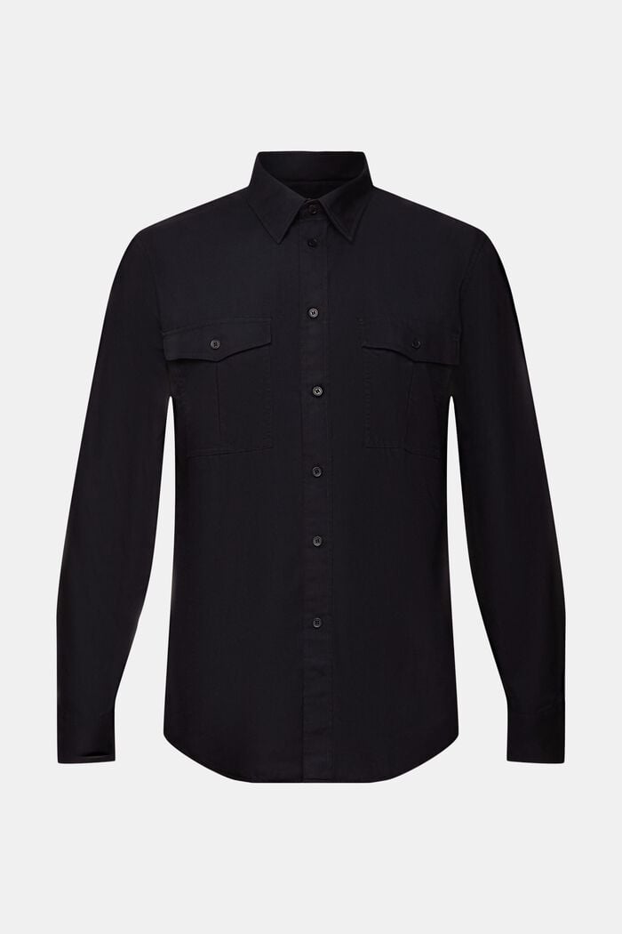 Utility-Hemd aus Baumwolle, BLACK, detail image number 5