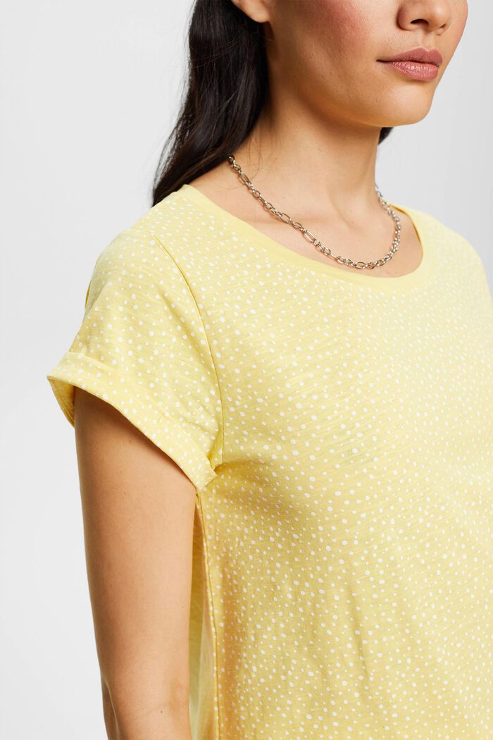 T-Shirt mit Allover-Muster, LIGHT YELLOW, detail image number 2