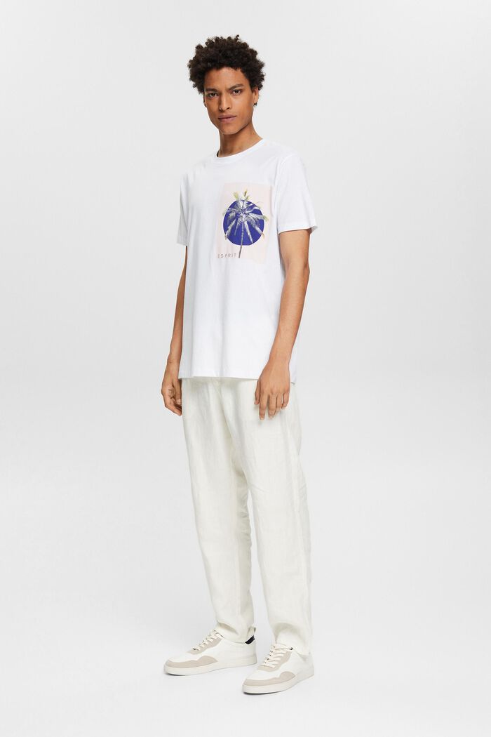 Jersey-T-Shirt mit Print, 100% Baumwolle, WHITE, detail image number 1