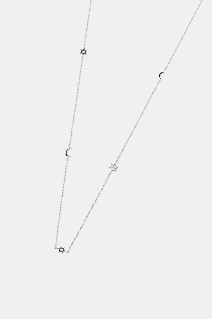 Halskette mit festen Anhängern, Sterlingsilber, SILVER, detail image number 1