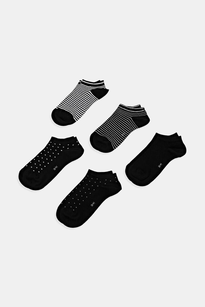 5er-Pack Sneakersocken, Bio-Baumwolle, BLACK, detail image number 0