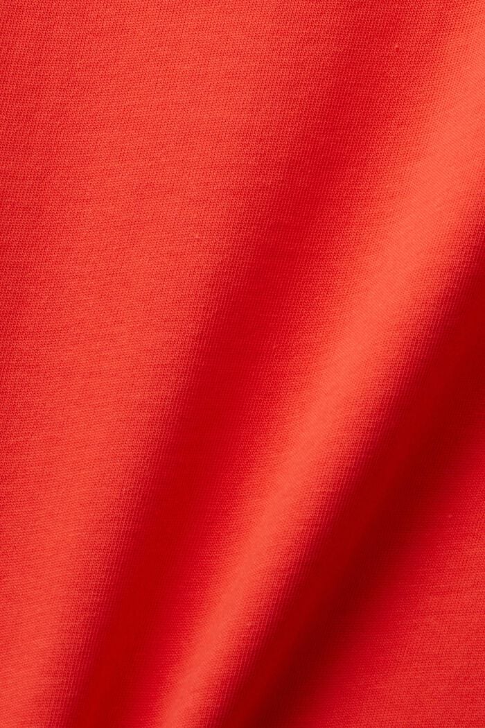 Baumwoll-T-Shirt mit gesticktem Herzmotiv, ORANGE RED, detail image number 6