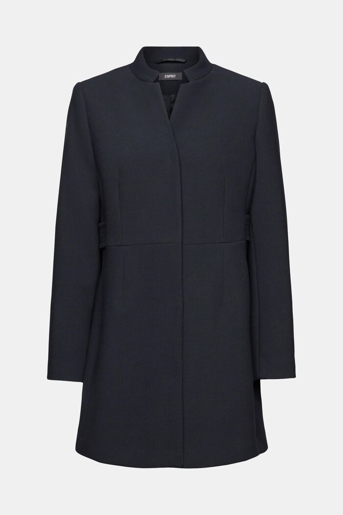 Taillierter Mantel mit umgekehrtem Reverskragen, BLACK, detail image number 7