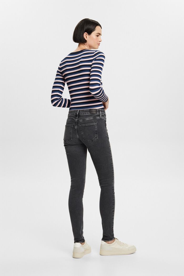 Skinny Jeans mit mittlerer Bundhöhe, BLACK DARK WASHED, detail image number 3