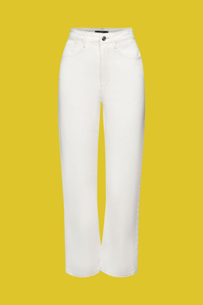 Verkürzte Jeans mit geradem Bein, WHITE, detail image number 6