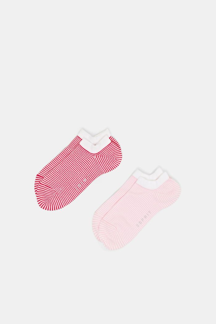 2er-Set Sneakersocken im Streifendesign, RED/ROSE, detail image number 0