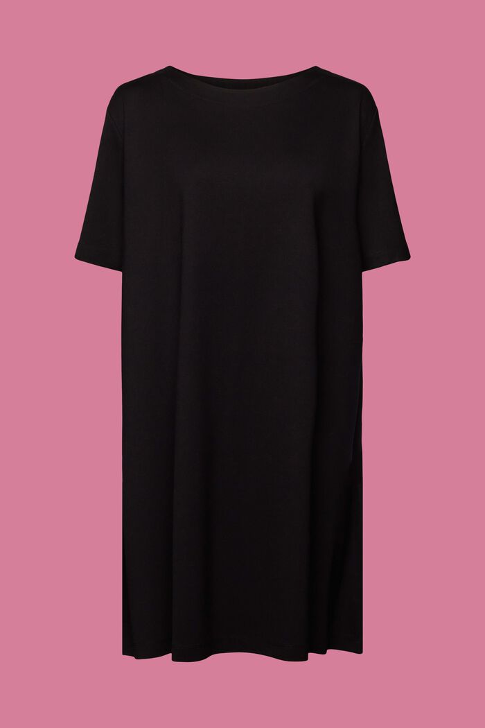 T-Shirt-Kleid aus Jersey, BLACK, detail image number 7