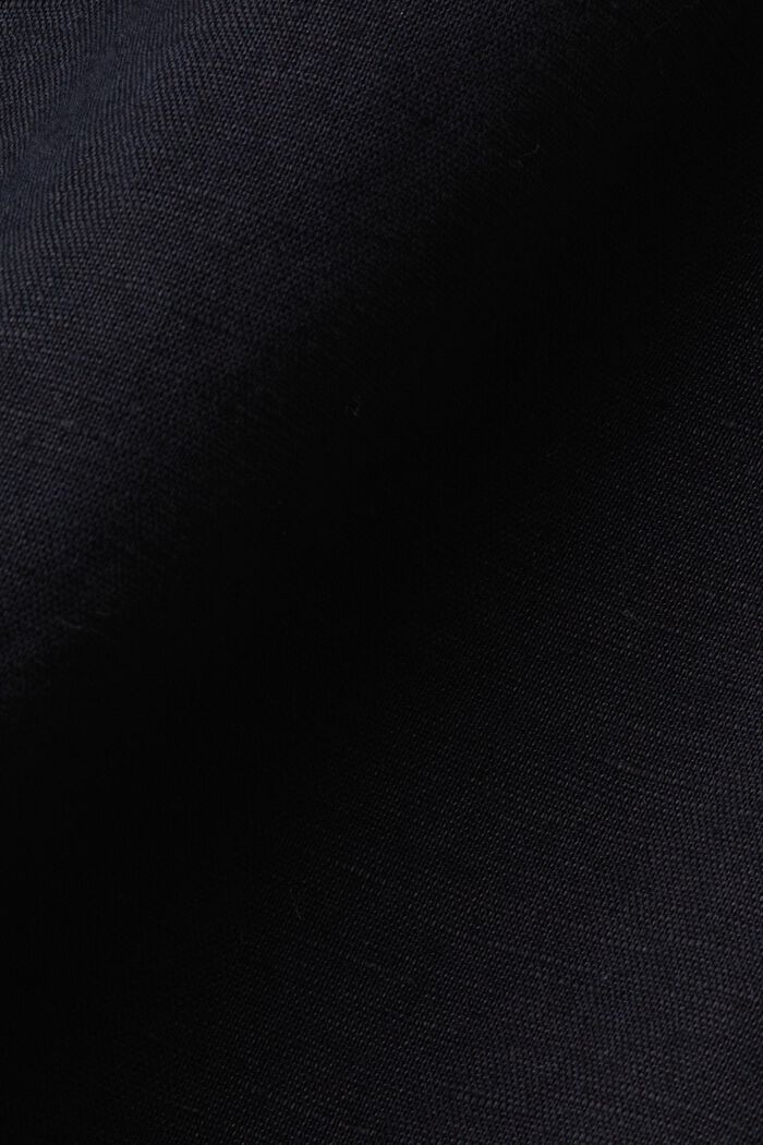 Button-Down-Hemd aus Baumwolle und Leinen, BLACK, detail image number 4