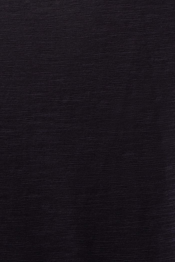 Slub-T-Shirt mit V-Ausschnitt, BLACK, detail image number 5