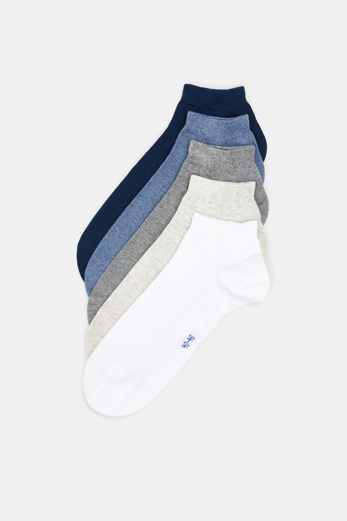 5er-Pack Sneakersocken, Bio-Baumwolle, WHITE/BLUE, detail image number 0