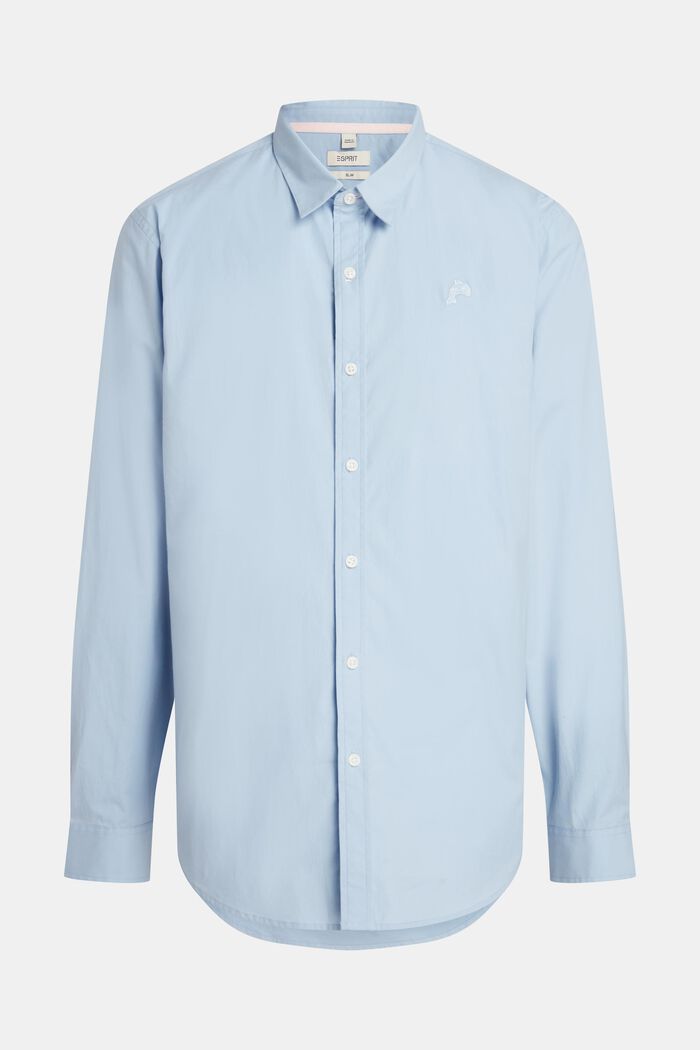 Slim-Fit-Hemd aus Popeline mit Delfin-Aufnäher, LIGHT BLUE, detail image number 6