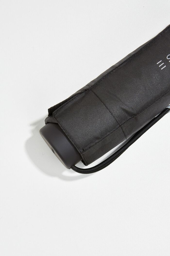 Unifarbener Mini-Taschenschirm, BLACK, detail image number 1