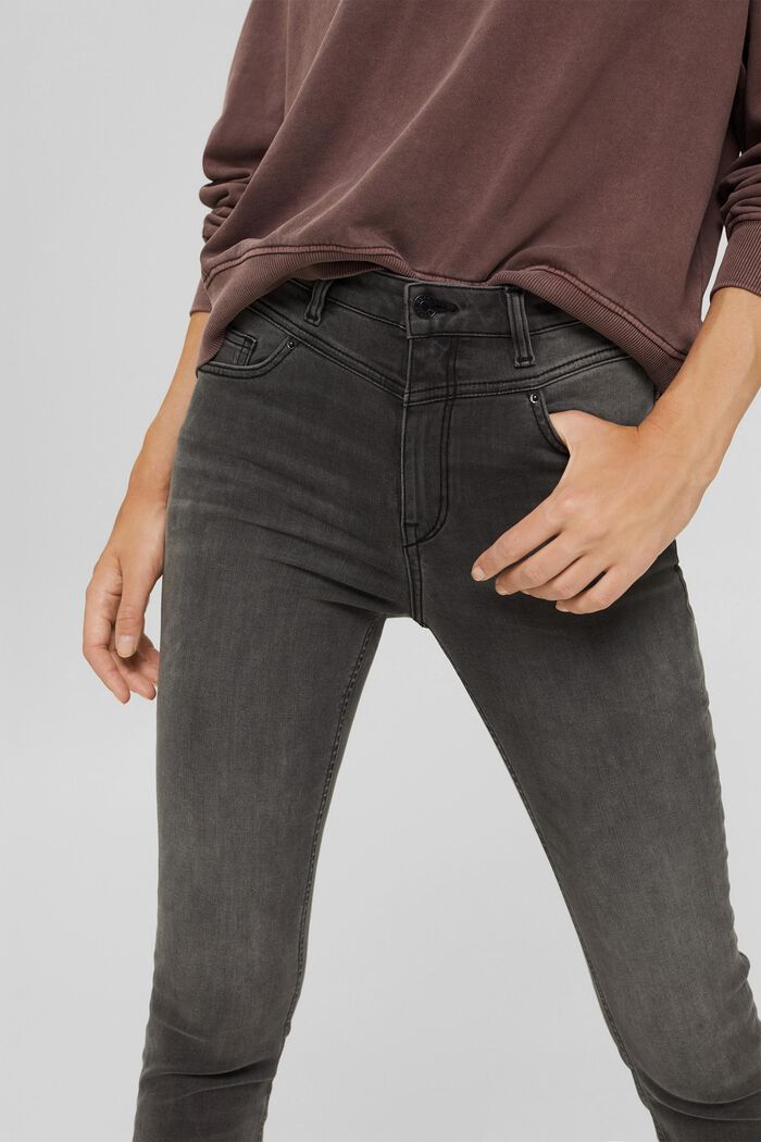 Shaping-Jeans mit hohem Bund, GREY DARK WASHED, detail image number 2