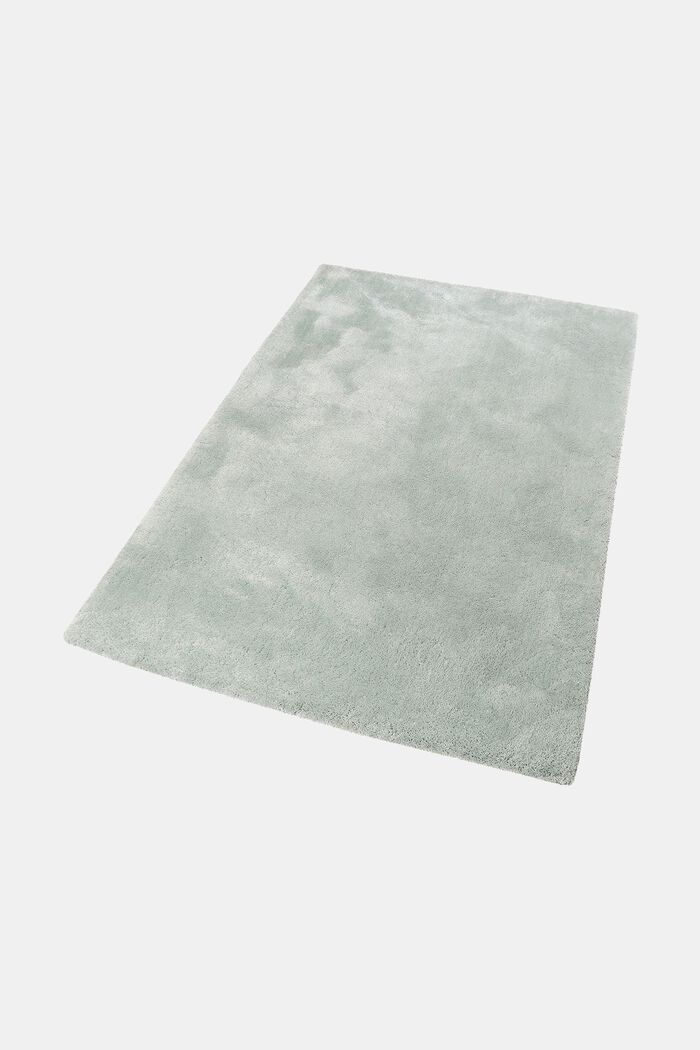 Hochflor-Teppich im unifarbenen Design, JADE GREEN, detail image number 2