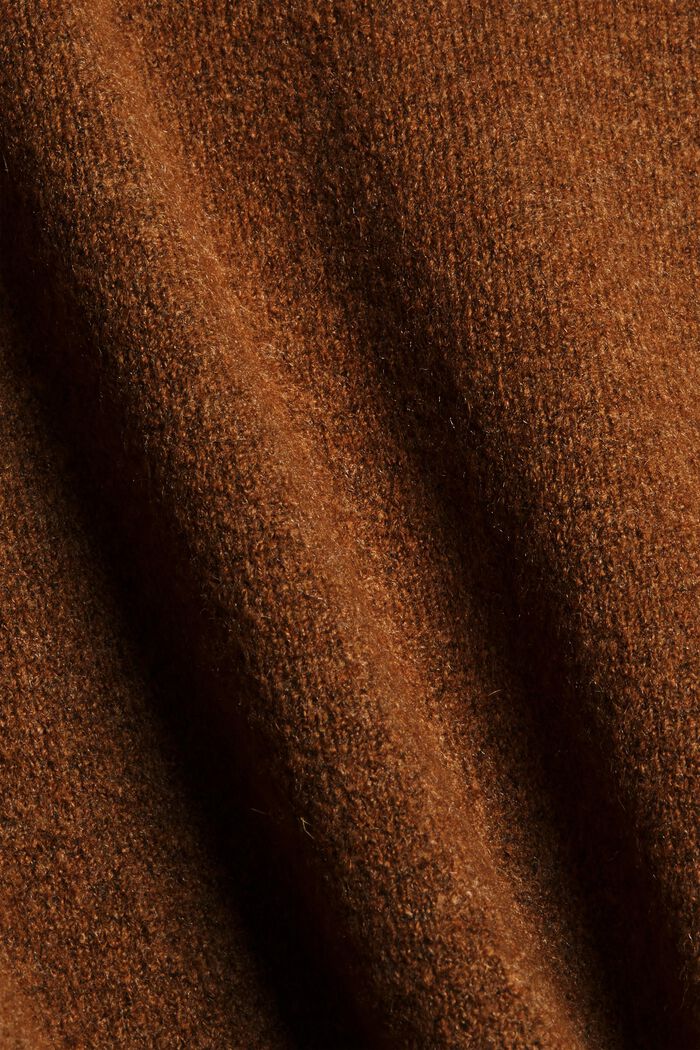 Mit Wolle: V-Neck Cardigan, TOFFEE, detail image number 4