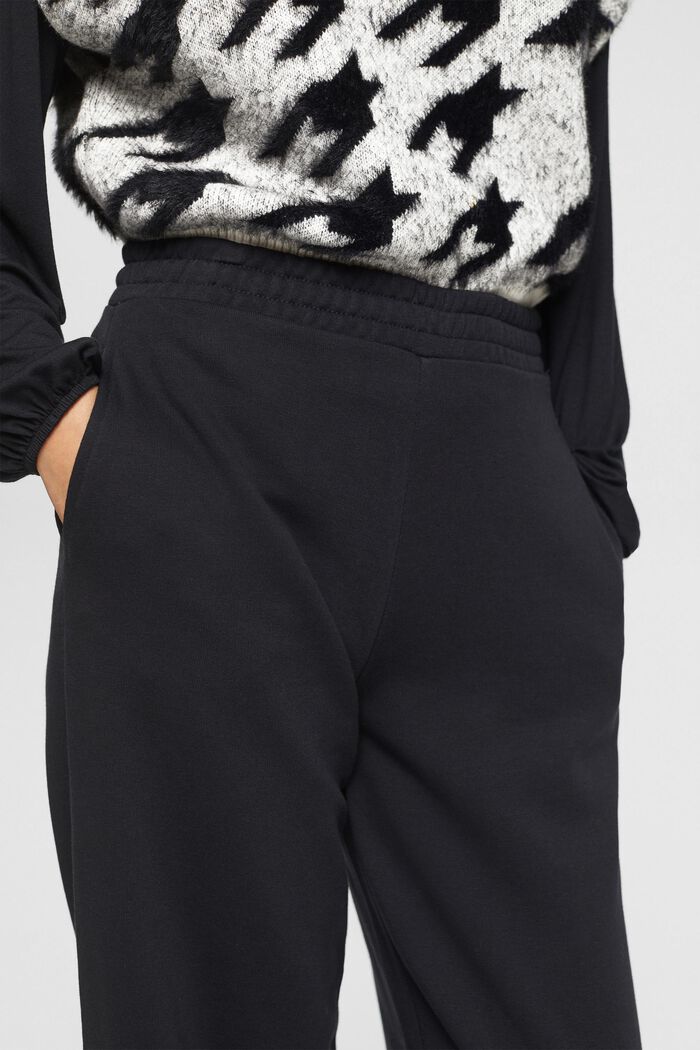 High-Rise-Pants im Jogger-Style mit weitem Bein, BLACK, detail image number 2