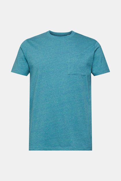 T-Shirt mit Sprenkeln, PETROL BLUE, overview