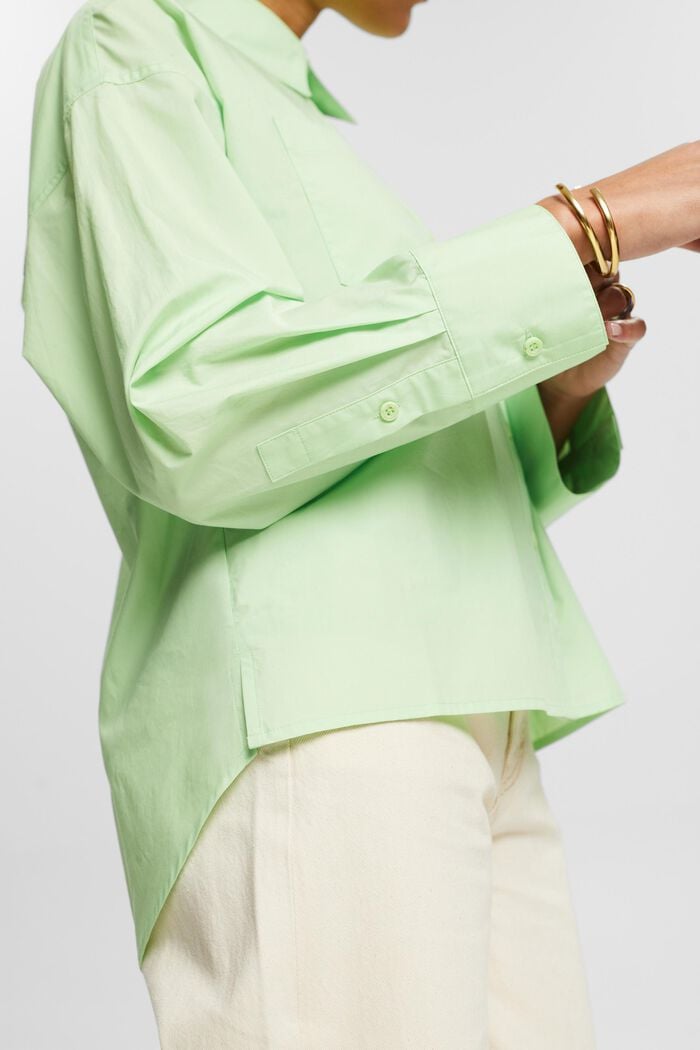 Hemd aus Baumwollpopeline, LIGHT GREEN, detail image number 2