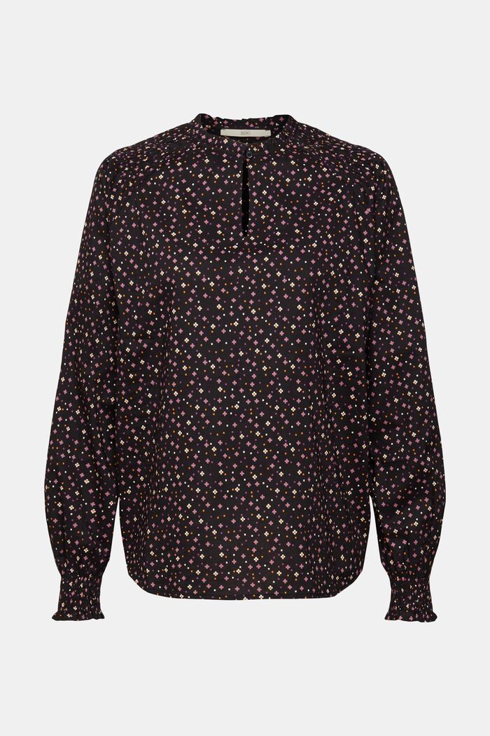Bluse mit Muster, organische Baumwolle, BLACK, detail image number 5