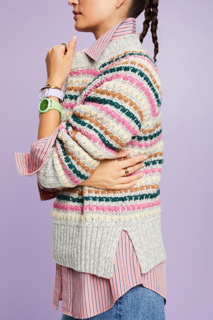 Pullover aus Baumwolle und Wolle, LIGHT GREY, detail image number 1
