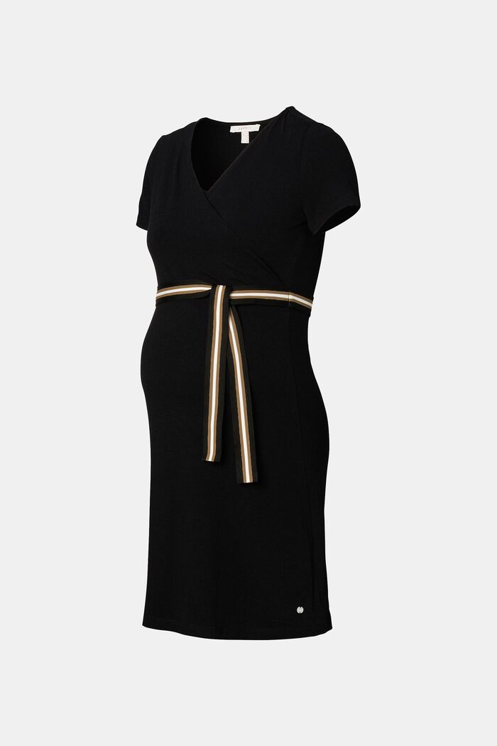 Jersey-Kleid mit Stillfunktion und Gürtel, BLACK INK, detail image number 6