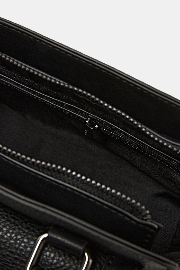 City Bag in Leder-Optik, BLACK, detail image number 3