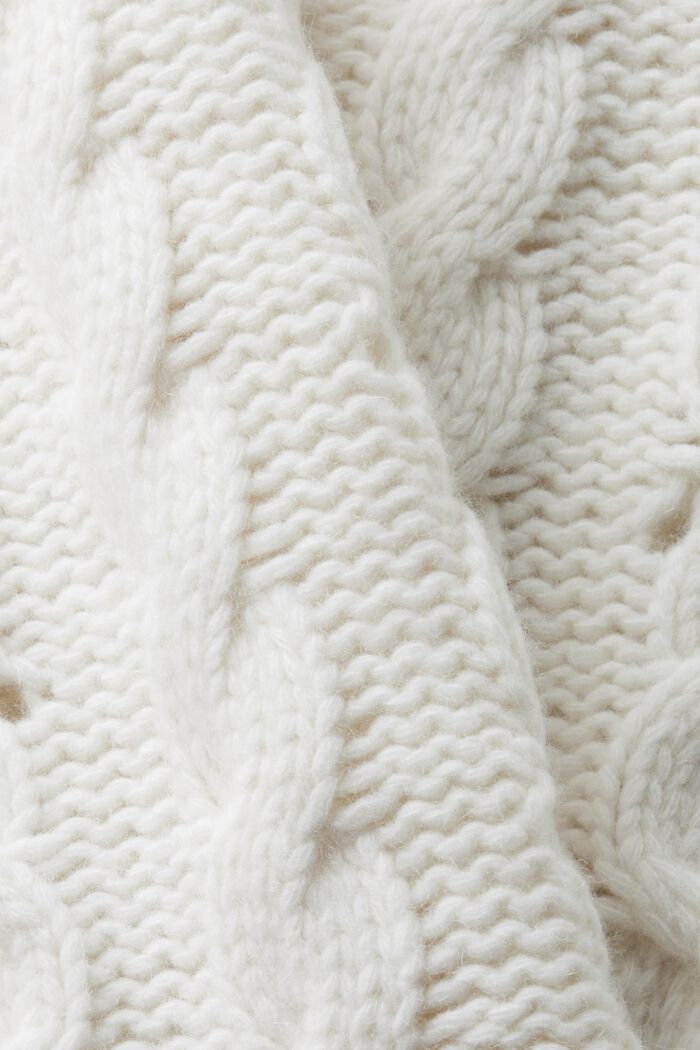 Zopfstrickpullover, Wolle-Kaschmir-Mix, ICE, detail image number 5