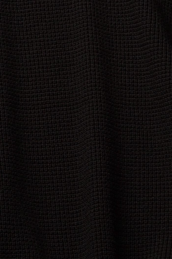Locker gestrickter Pullover mit V-Ausschnitt, BLACK, detail image number 5