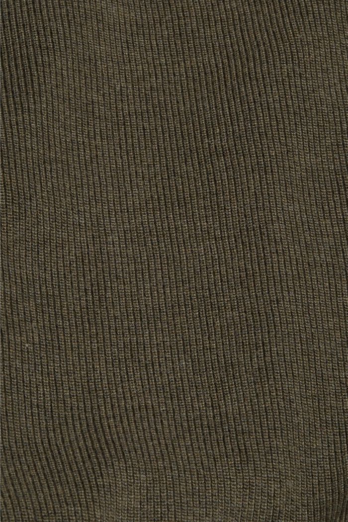 Pullover mit Rundhalsausschnitt, 100 % Baumwolle, DARK KHAKI, detail image number 4