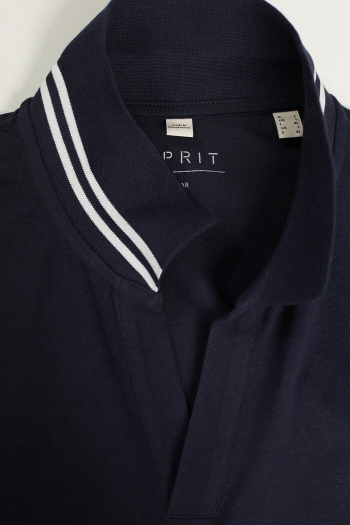 Piqué-Poloshirt aus Baumwolle, NAVY, detail image number 6