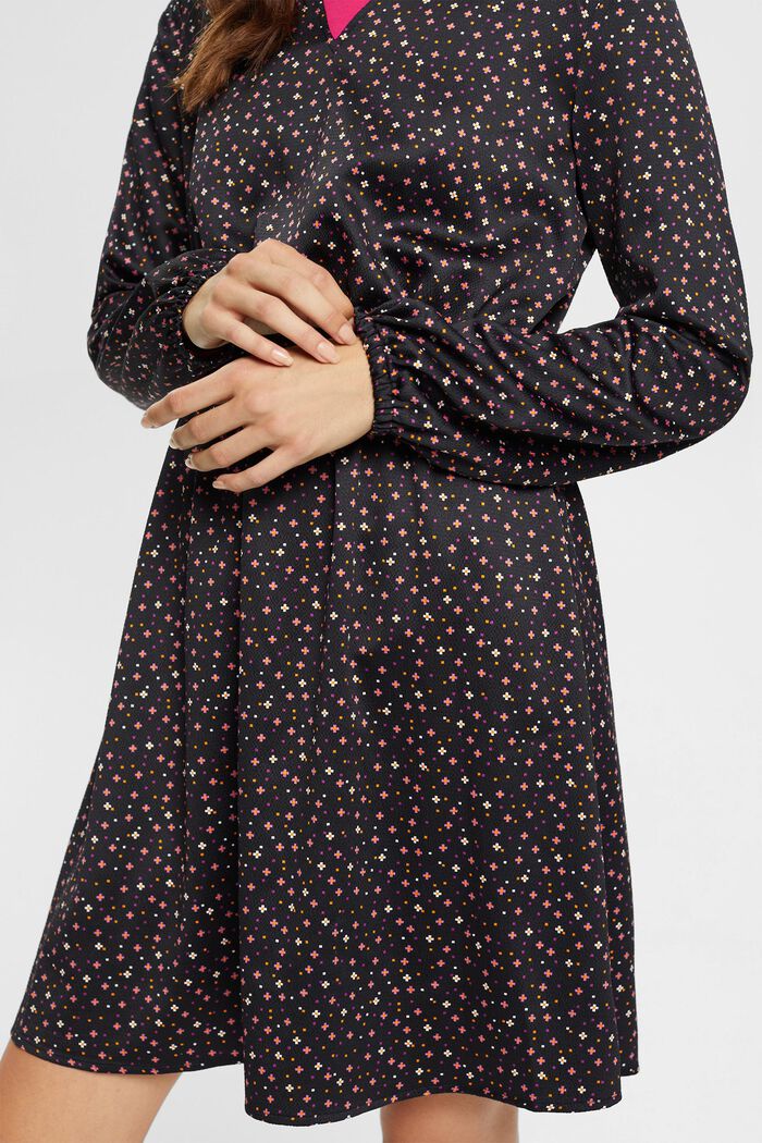 Kleid mit Print und Kragen, BLACK, detail image number 2